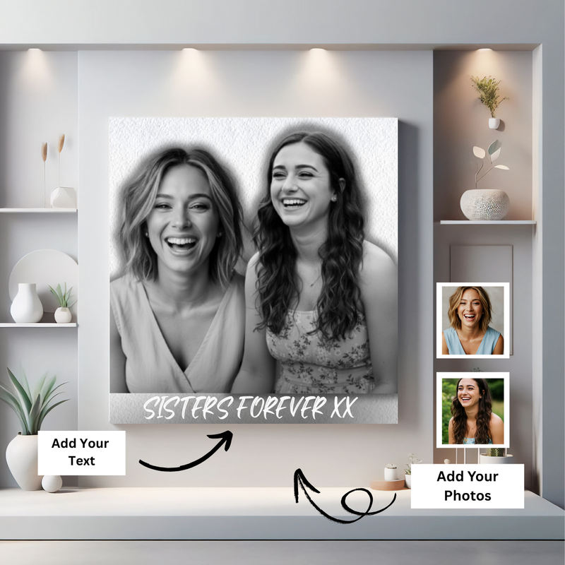 Customized sister or brother portraits are a fantastic way to capture a special moment forever